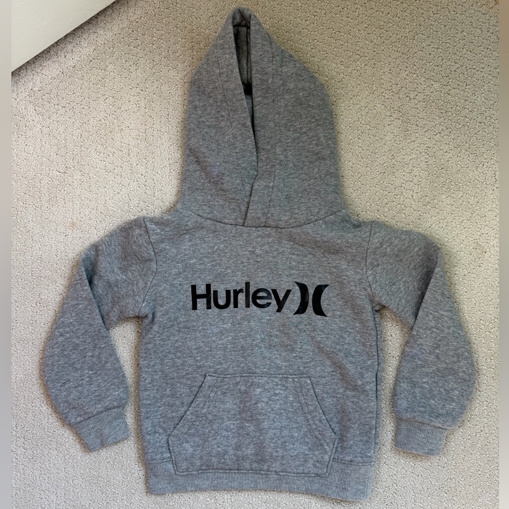 Hurley Youth Heather Gray Hoodie with Black Logo